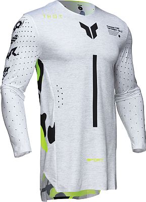 Thor Sportmode Riot Acid, Trikot - Weiß/Grau/Schwarz/Neon-Gelb - XXL von Thor