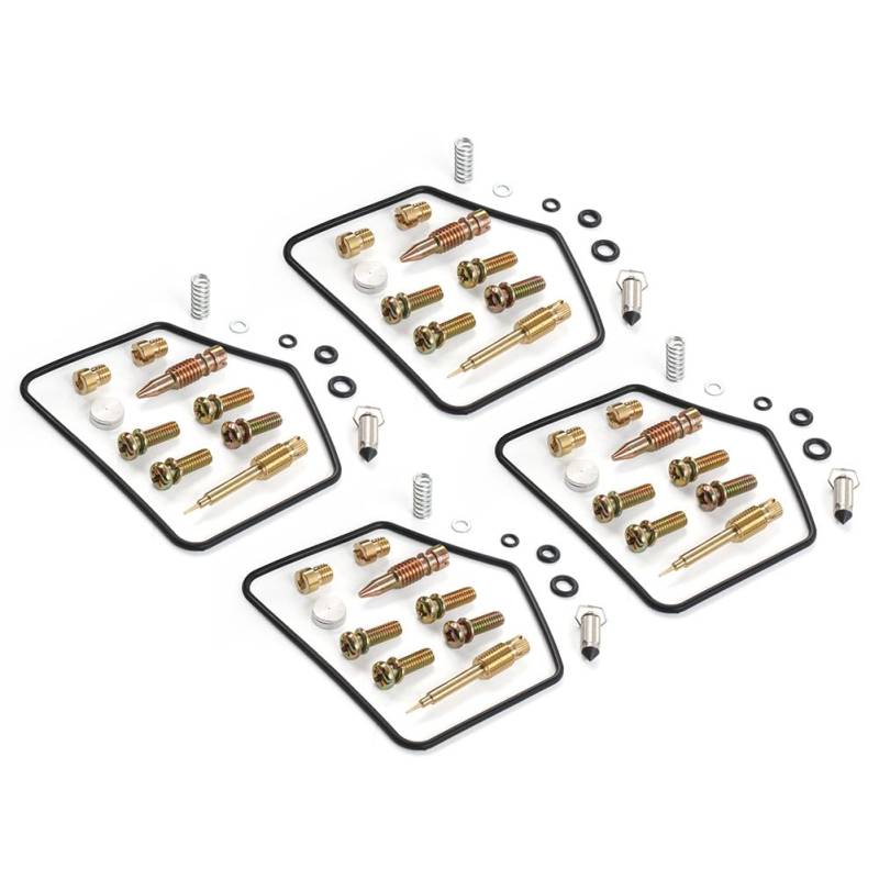Three T FSFY 4 Sätze Vergaser-Reparatursätze Ersatz, Vergaser-Reparatur-Umbausatz Schwimmer für Kawasaki 440 LTD KZ440A KZ440D Riemen 1980–1983, 700 LTD ZN700A Welle 1984–1985, 750 LTD KZ750F Welle 1983 von Three T