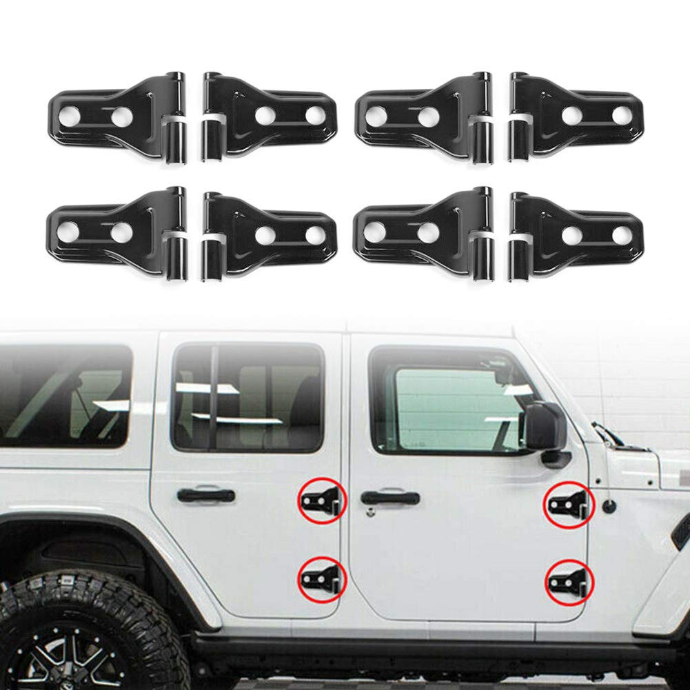 Three T 8 Pcs Car Exterior Door Hinge Cover Protector for for Jeep Wrangler JL 2018-2020, Black von Three T