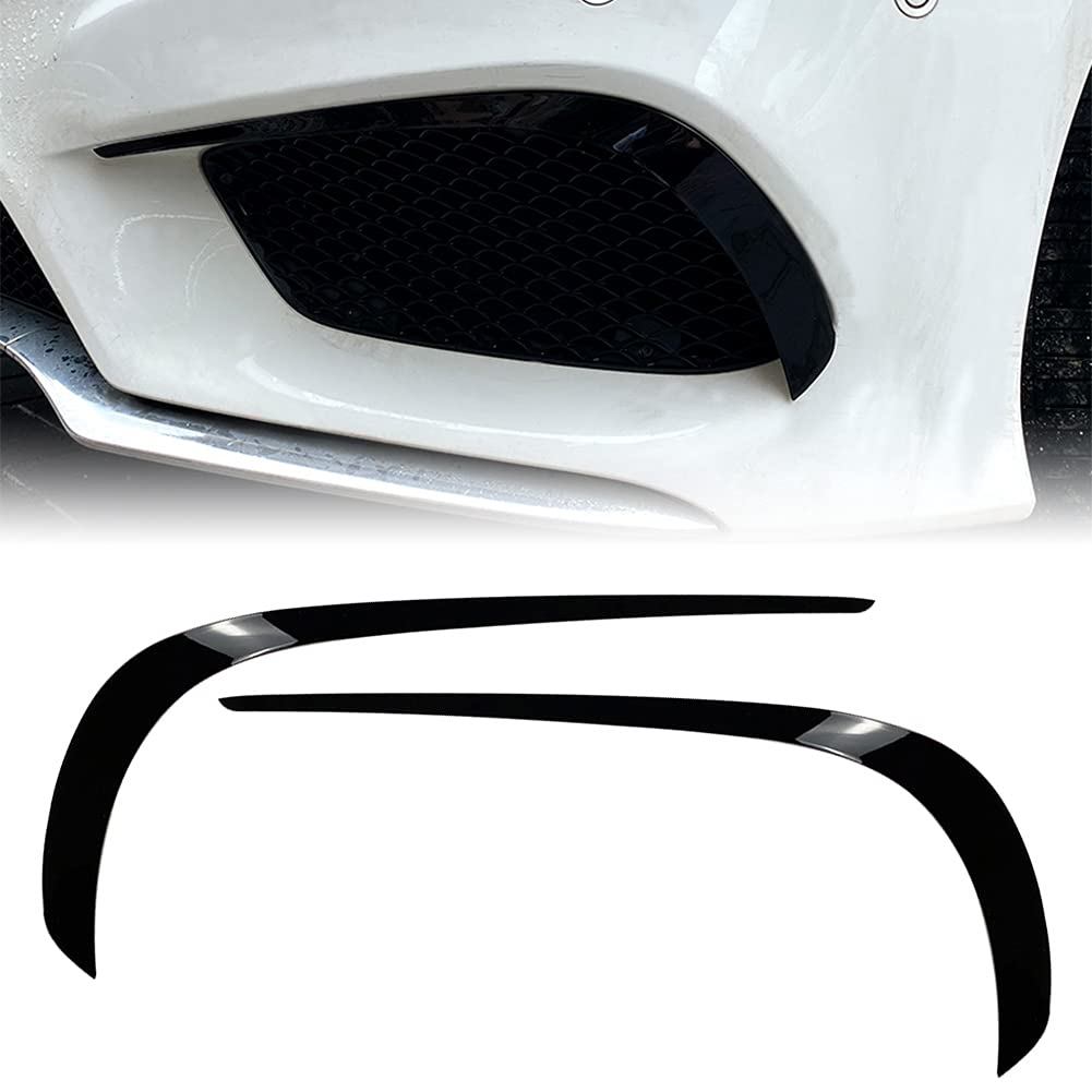 Three T Auto Frontstoßstange Lippe Diffusor Splitter Spoiler Canard Luftabweiser für Mercedes-Benz E-Klasse W212 Facelift 2013 2014 2015 2016, glänzend schwarz von Three T