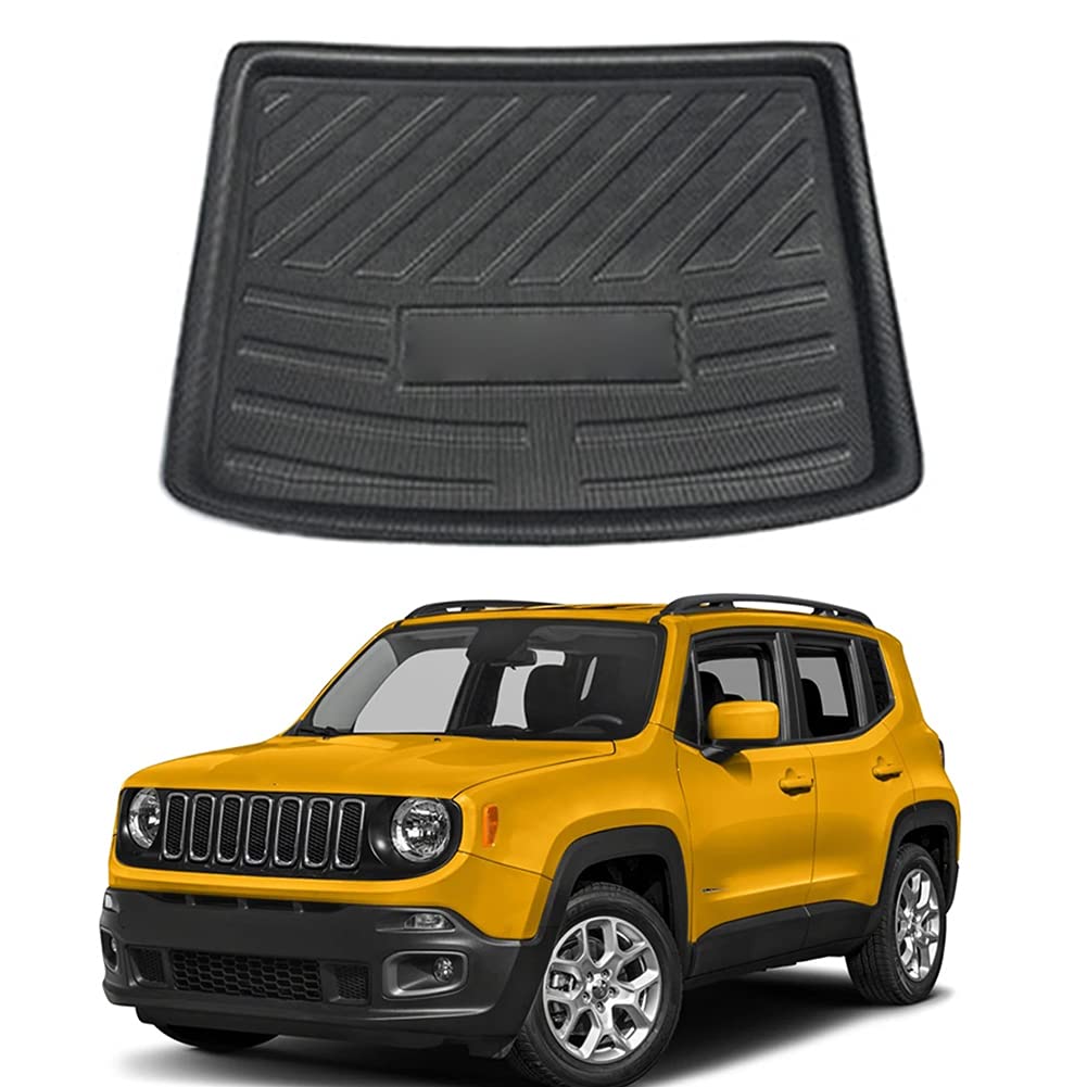 Three T Kofferraum-Matte für Kofferraum, Kofferraum, Bodenschutz, Teppichschutz, für Jeep Renegade 2014 2015 2016 2017 2018 2019 von Three T