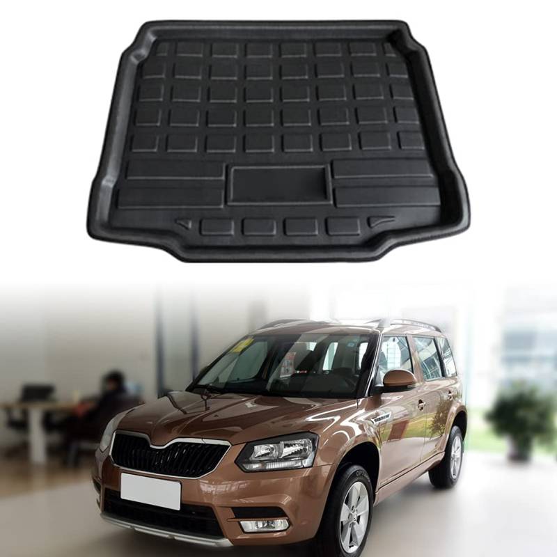 Three T Kofferraum-Matte für Kofferraum, Kofferraum, Bodenschutz, für Skoda Yeti 5L 2009 2010 2011 2012 2013 2014 2015 2016 2017 von Three T