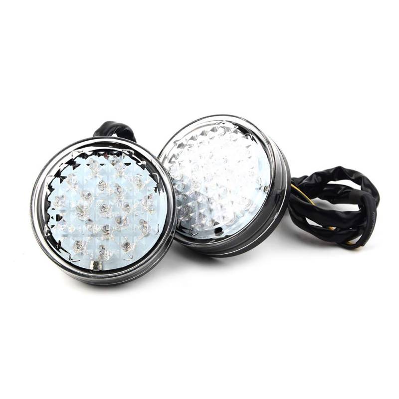 Three T Universal-Blinker, 20 LEDs, rund, mit 10 mm Schraube für Street Bike, Dual Sport, Bobber, Chopper, Cruiser, klare Linse von Three T