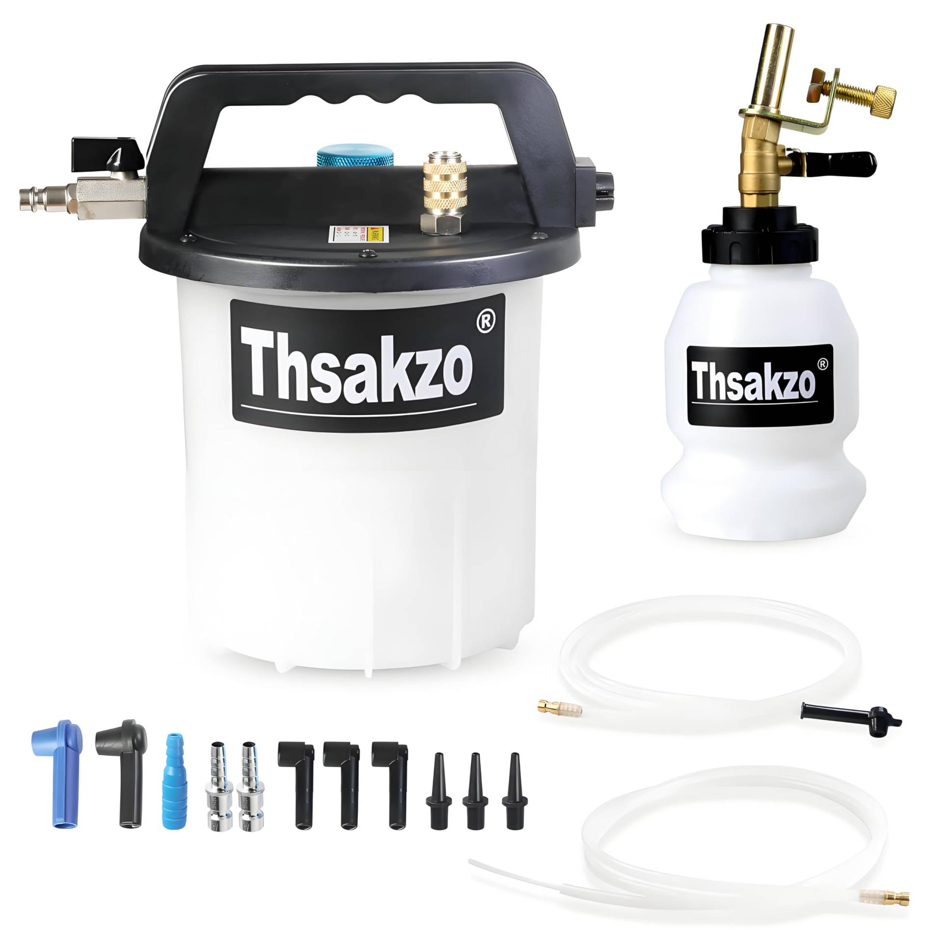 Thsakzo BremsenentlüFtungsgerät Auto Druckluft Bremsenentlüfter,3L Pneumatisches BremsflüSsigkeitsentlüftungs-Set,Bremsenflüssigkeitsentlüftungs Kit,Manueller Vakuum-FlüSsigkeitsentlüfter von Thsakzo