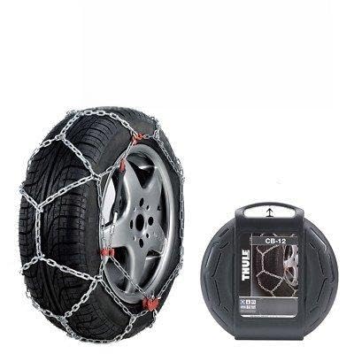 Schneekette THULE CB-12 PKW für die Reifengröße 195/50 R15 Preis-Leistungs-Sieger (1 Satz - 2 Stück Schneeketten) im Set mit hochwertigen Handschuhen von Thule