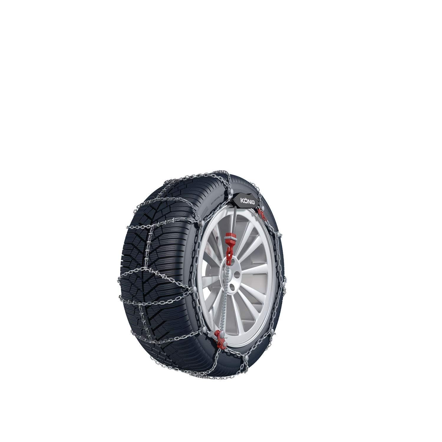 Schneeketten-Set - König CL-10 Schneeketten "ADAC TESTSIEGER" für 175/70 R13 im Set mit hochwertigen Handschuhen von Thule