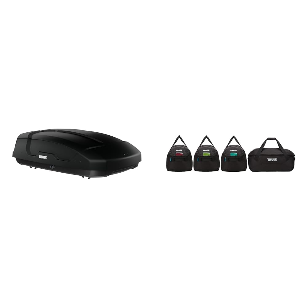 Thule 635100 Dachboxen Force XT S Black Aeroskin, Schwarz & 800603 GoPack Set, Set of 4 von Thule