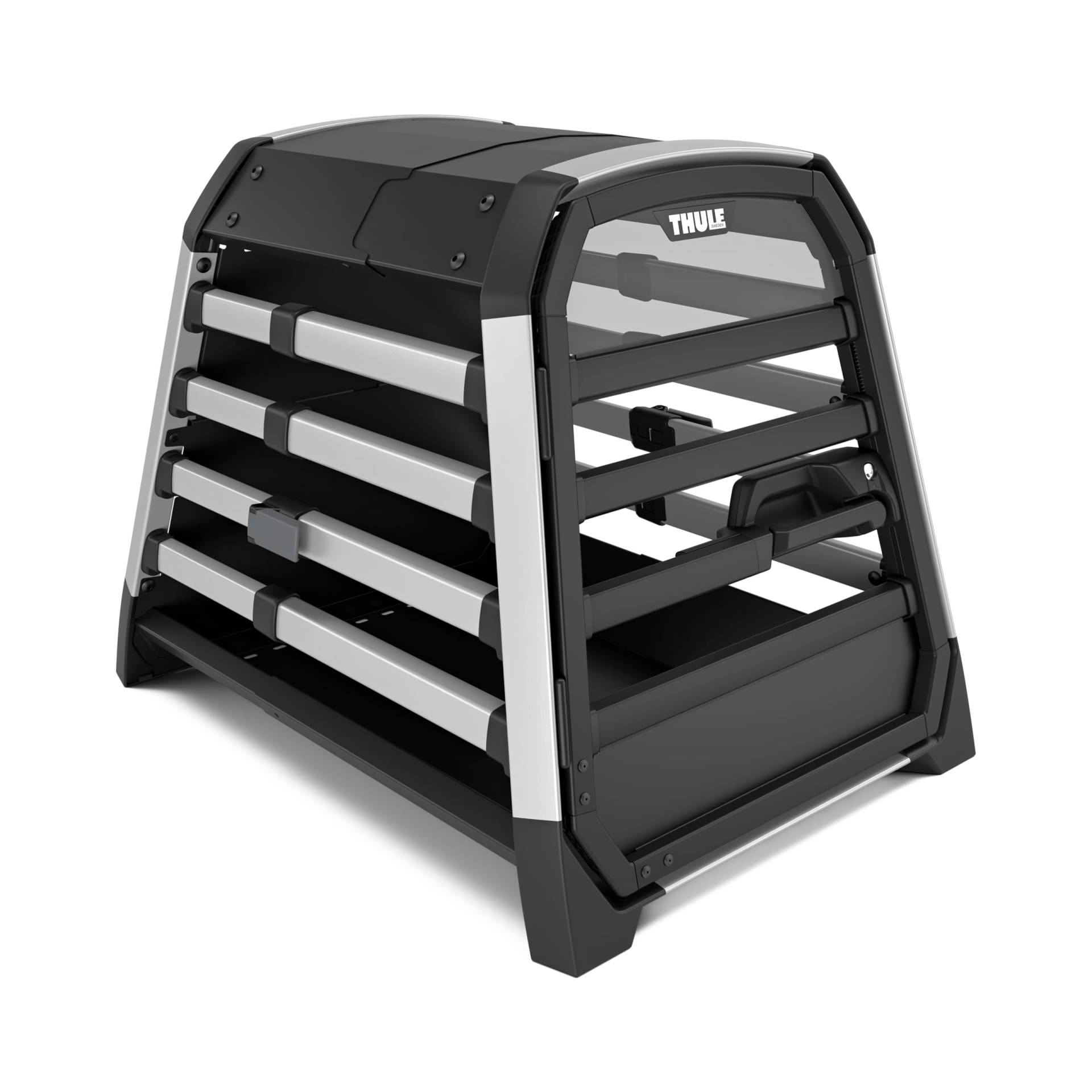 Thule Allax Hundebox, Transportbox Hund, Hundebox für Auto Black/Aluminium S von Thule