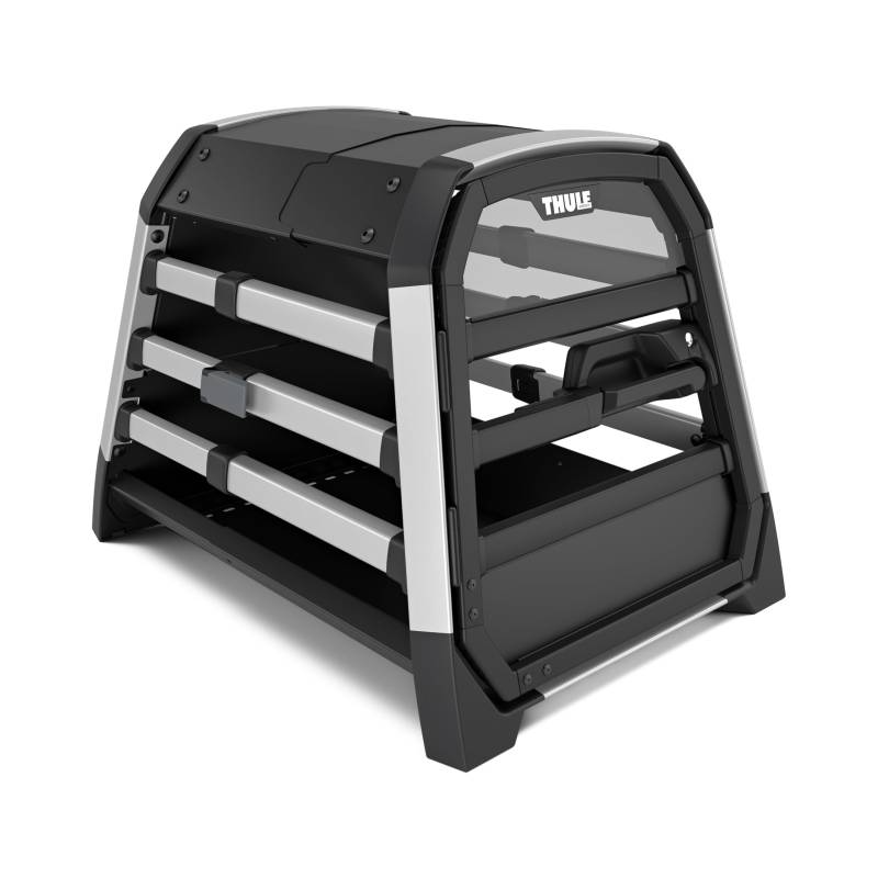 Thule Allax Hundebox, Transportbox Hund, Hundebox für Auto Black/Aluminium XS von Thule