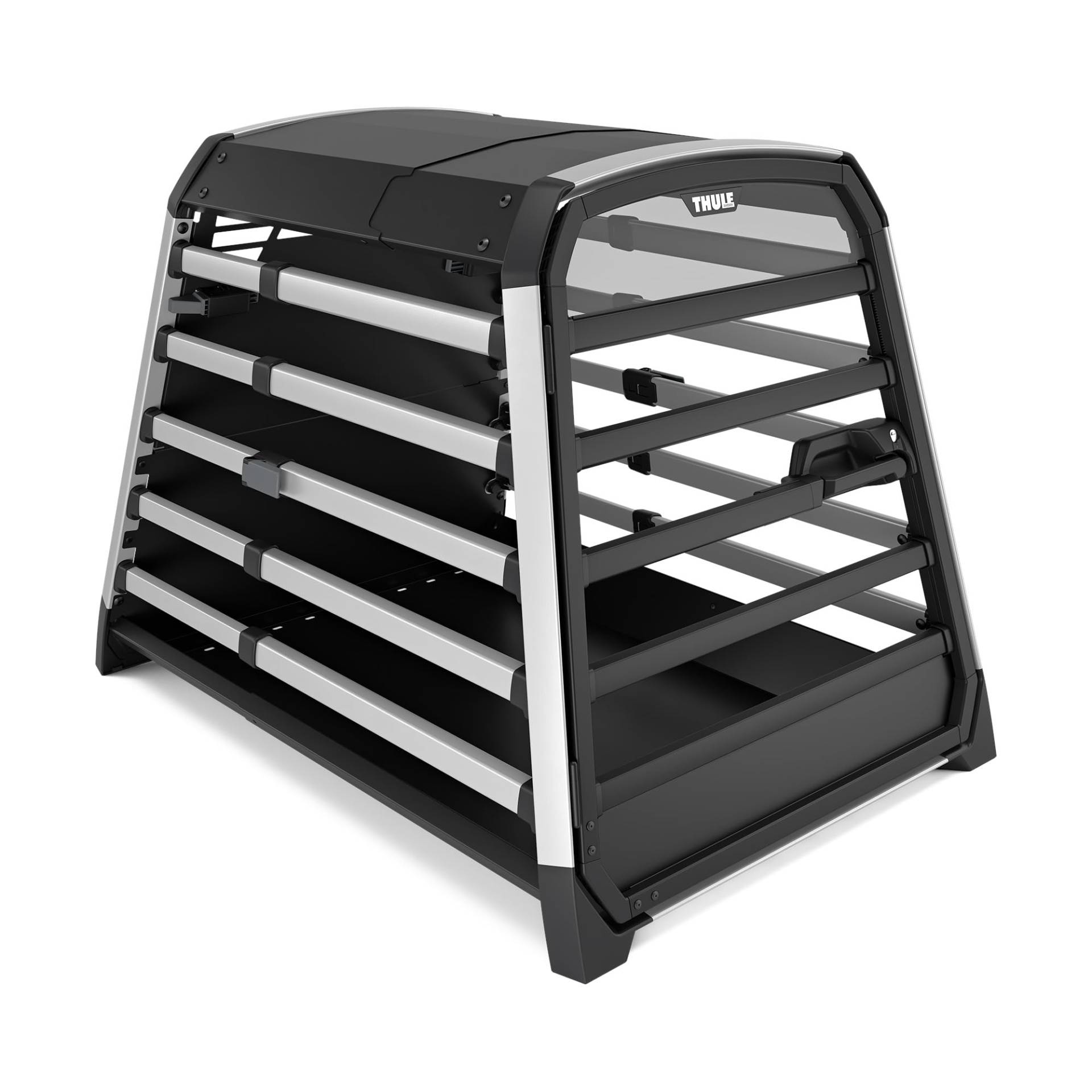 Thule Allax Hundebox, Transportbox Hund, Hundebox für Auto Black/Aluminium XXL von Thule