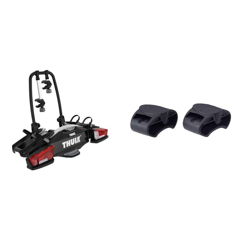 Thule VeloCompact Fahrradträger für Anhängerkupplung 2 Fahrräder & 977200 Radadapter (2er Set), Zubehör, 8 x 8 x 5 cm, schwarz von Thule