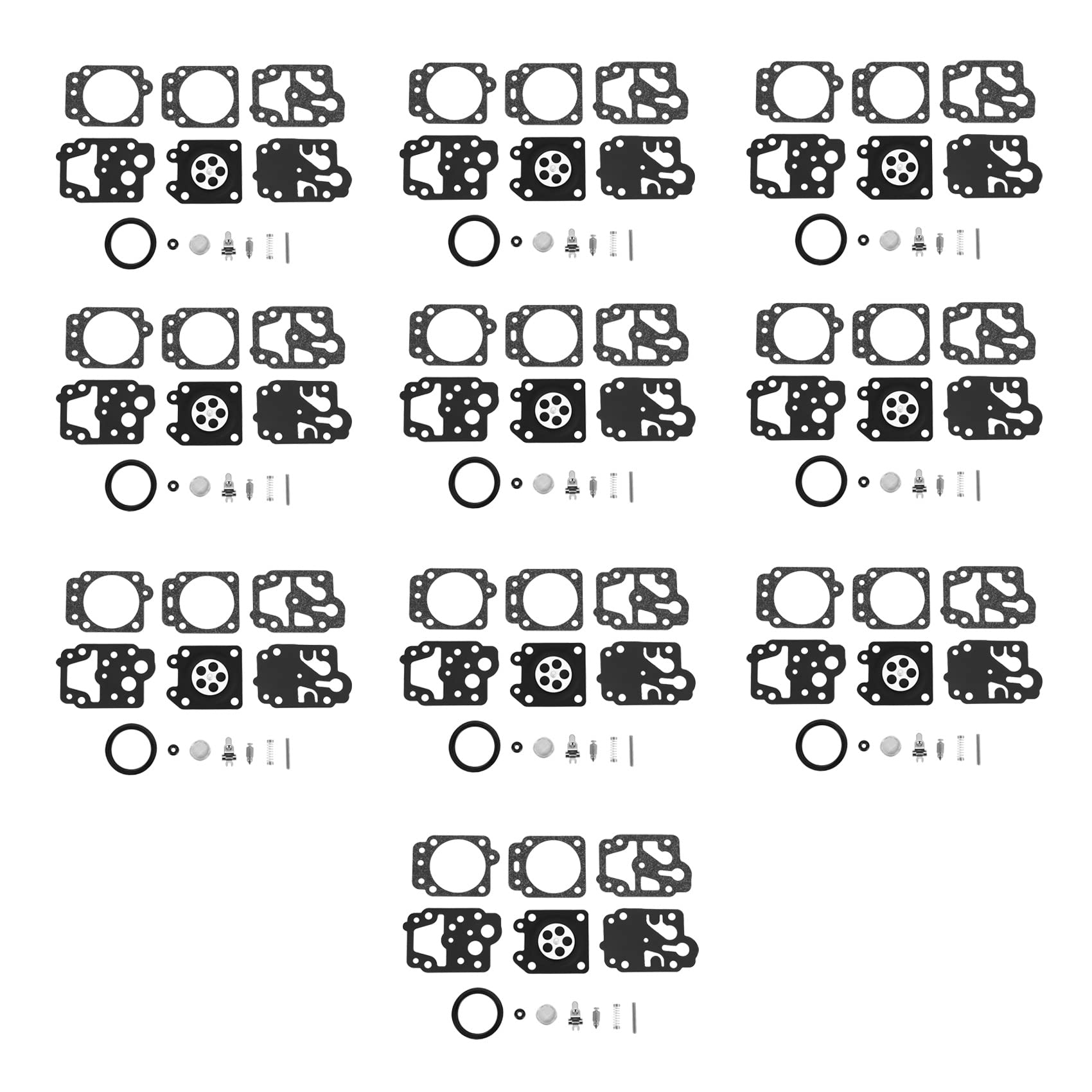 Tiamu 10 Set Vergaser-Reparaturmembran-Kit Membrane Dichtung für Walbro K20-WYJ Echo Husqvarna Toro Ryobi Honda Homelite Trimmer von Tiamu