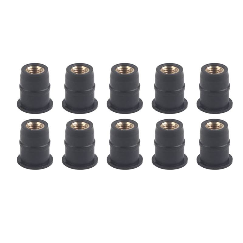 10 Stück Motorräder M5 Well Nuts Teil, Hochfeste Gummi Well Nuts 5 Mm/0,2 Zoll Metrische Motorräder Windschutzscheibenschrauben Wellnut von Tihebeyan