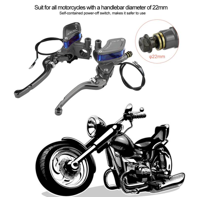 22 Mm Universelle Motorradeinstellungsbremspumpe Langable Titan für den Motorradbremskupplungzylinder (Ti-Farbe) von Tihebeyan