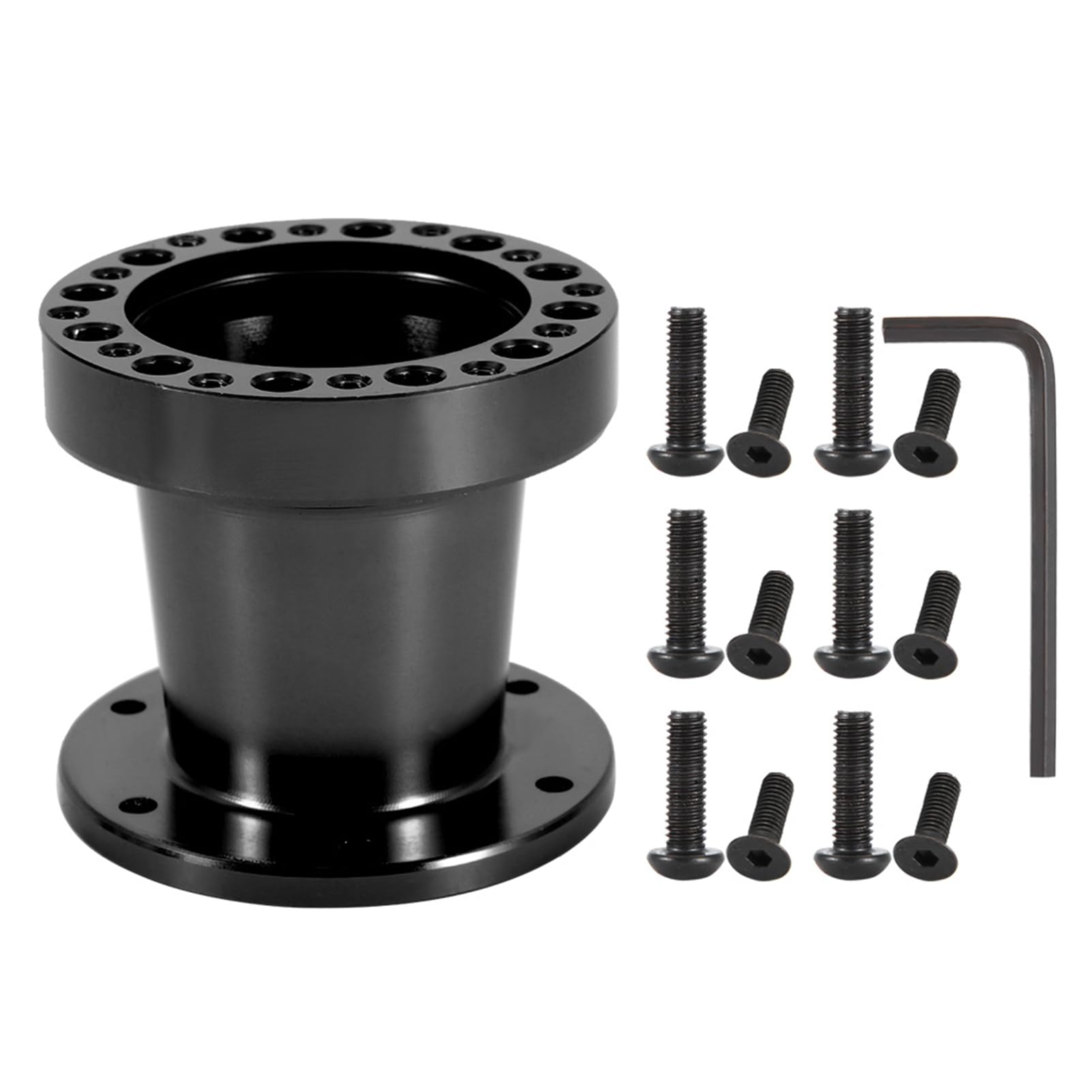 3 Zoll Universal Auto Lenkradnabe Aluminium Spacer Lenkradnabe Adapter Kit Lenkrad Spacer (BLACK) von Tihebeyan