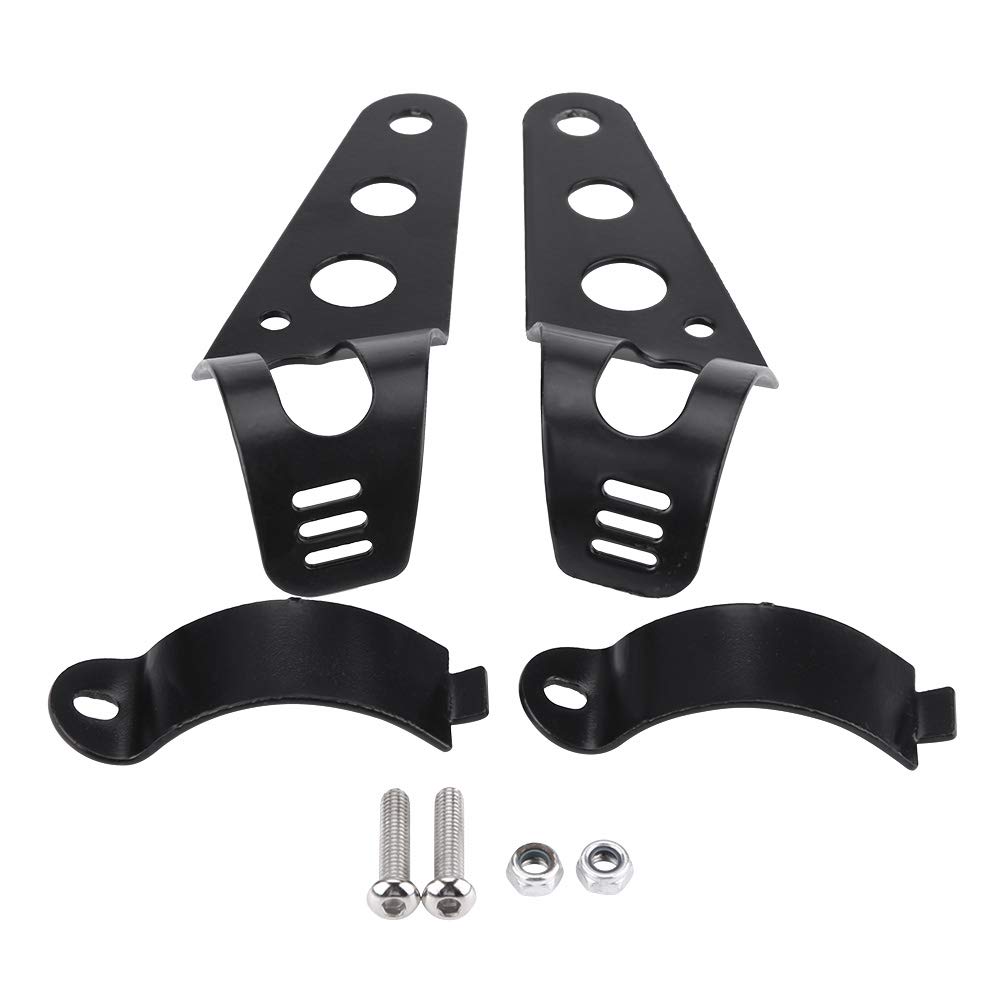 35–43 Mm Motorrad-Scheinwerfer-Montagehalterungs-Set, Hochfestes Scheinwerfer-Halterungs-Gabelrohr-Klemm-Set für Chopper Cafe Racer (BLACK) von Tihebeyan