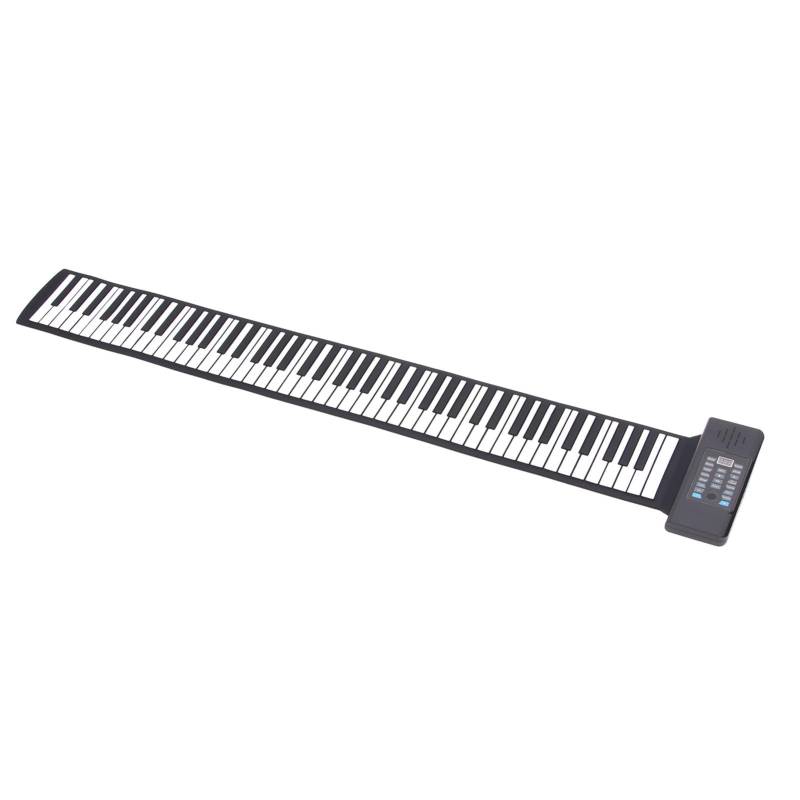 88 Tasten Roll-Up-Klavier, Hand-Roll-Piano-Tastatur 88 Tasten, Verdicktes, Zusammenklappbares Tragbares Roll-Up-Keyboard-Klavier 100 240 V (EU-Stecker) von Tihebeyan