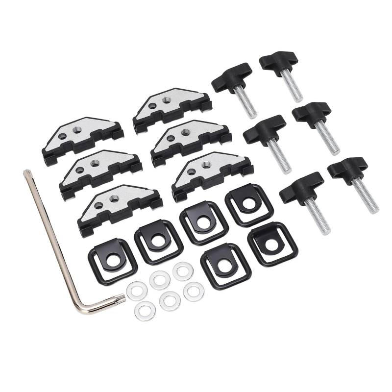 Hard Top-Hardware-Kit, Hard-Top-Befestigungselement-Daumenschrauben mit D-Ringen Verankern Anker für JK YJ TJ JKU 1995-2018 von Tihebeyan