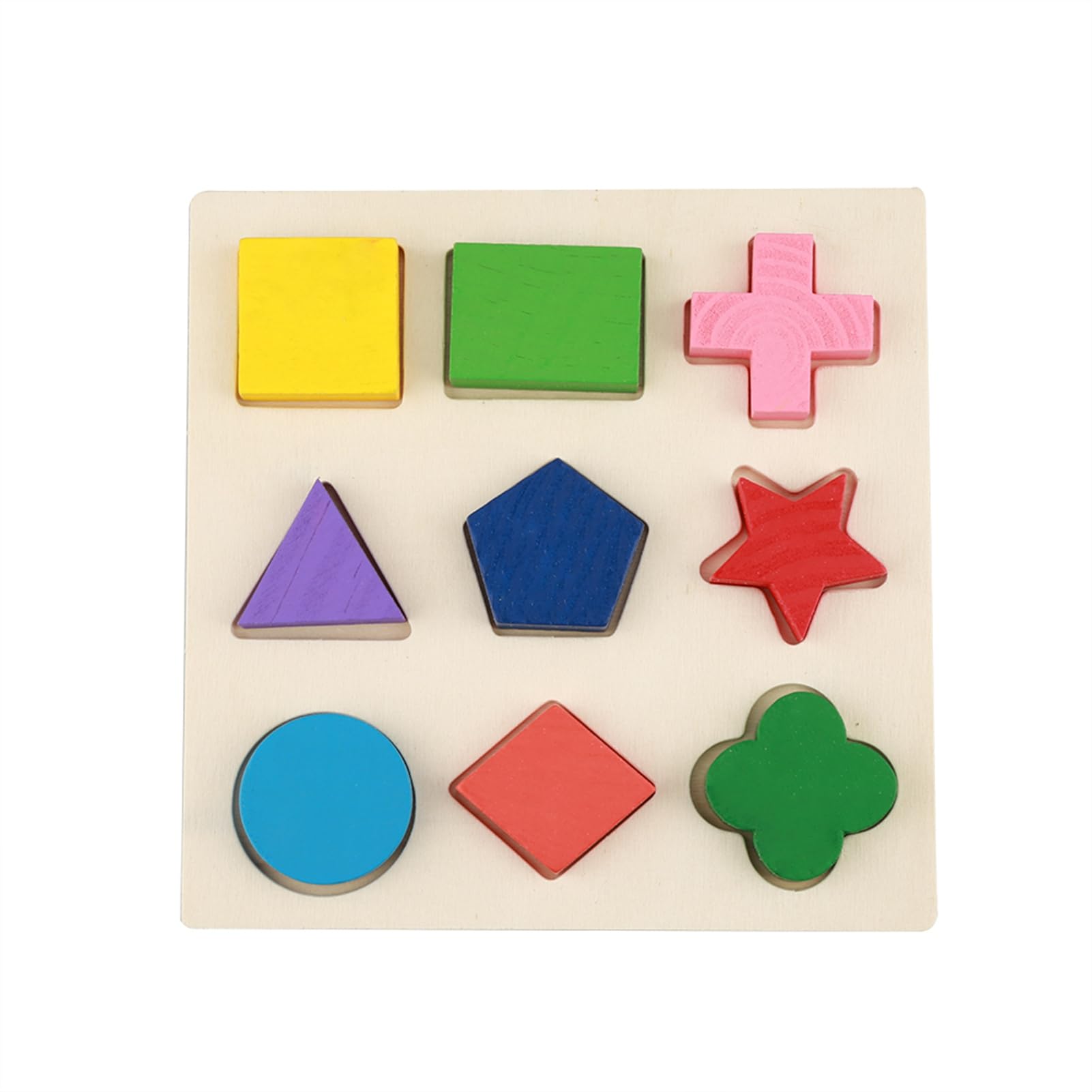 Tihebeyan Bildungs-Holzspielzeug-Set, Geometrisches Holzblock-Puzzle, Baby-Lernspielzeug-Set, Frühes Lernwerkzeug für (EIN Teil) von Tihebeyan