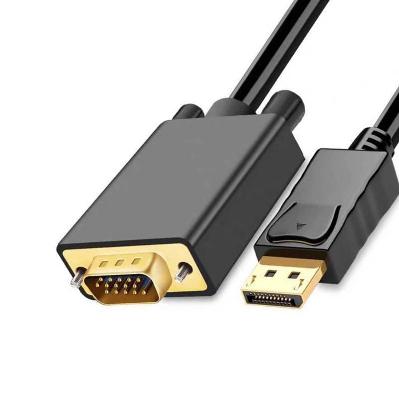 Tihebeyan DP-zu-VGA-Adapterkabel, DP-zu-VGA-Adapterkabel, 1,8 M, Stabile, Verlustfreie Übertragung, Hocheffizientes DisplayPort-zu-VGA-Adapterkabel von Tihebeyan