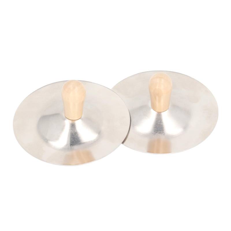 Tihebeyan Kupfer Becken, 2PCS Finger Becken Bauchtanz Finger Becken Hand Percussion Musikinstrument mit Holzgriff von Tihebeyan