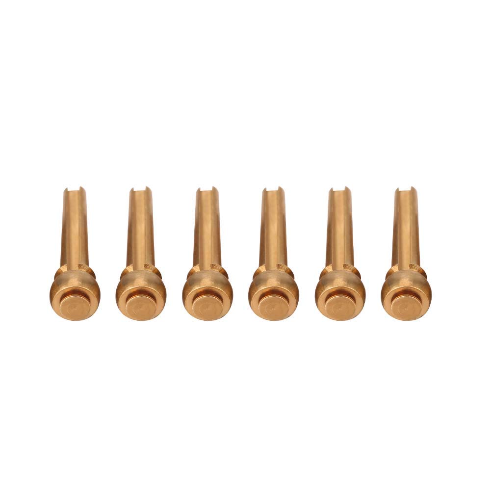 Tihebeyan Messing-Gitarren-Stegstifte-Set, Folk-Gitarren-Ersatzteile, Gold/Schwarz, Langlebig, Praktisch, Korrosionsbeständig, Verbessert die Klangqualität, 6 Stück (Gold) von Tihebeyan