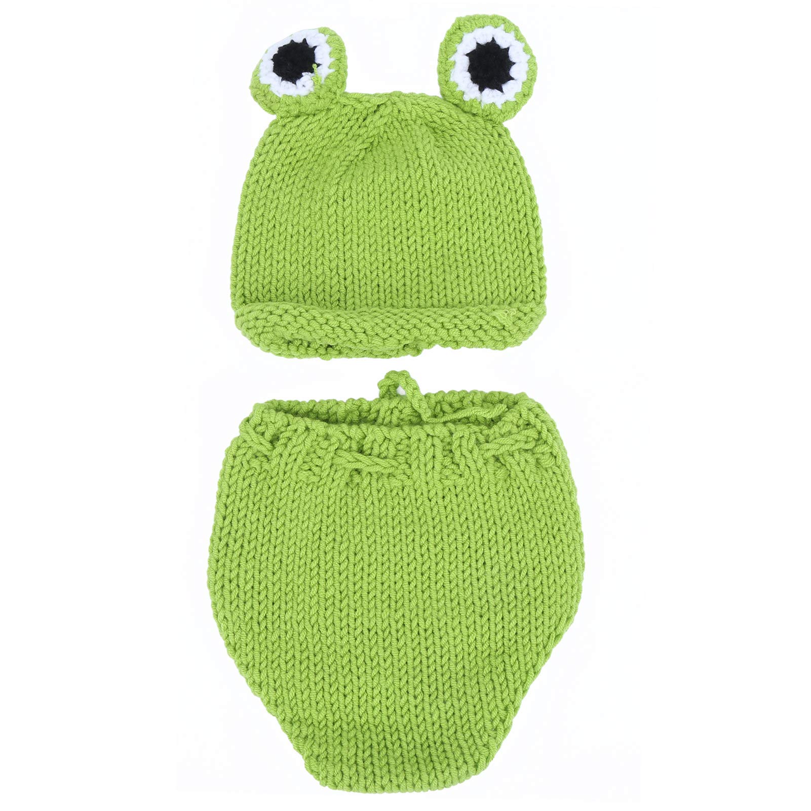 Tihebeyan Neugeborenen-Baby-Outfits, Neugeborenen-Baby-Mütze, Hose, Foto-Fotografie-Requisite, Hüte-Outfits für Babys Im Alter von 0 Bis 6 Monaten (Green) von Tihebeyan