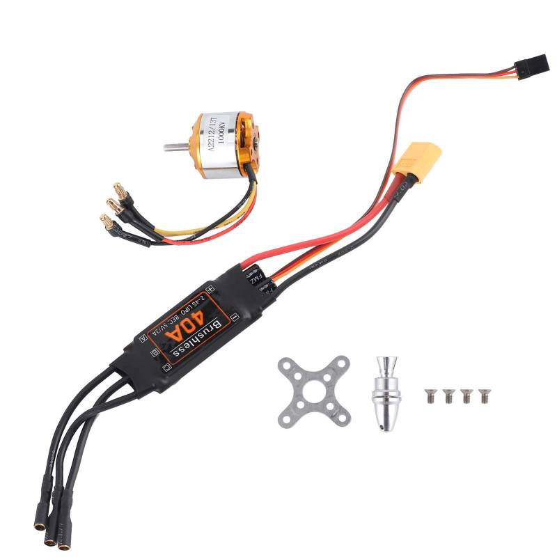 Tihebeyan RC Motor ESC, 2212 1000KV Motor 40A Bürstenloser ESC Set Zubehör für RC Drone Helicopter FPV Modell von Tihebeyan