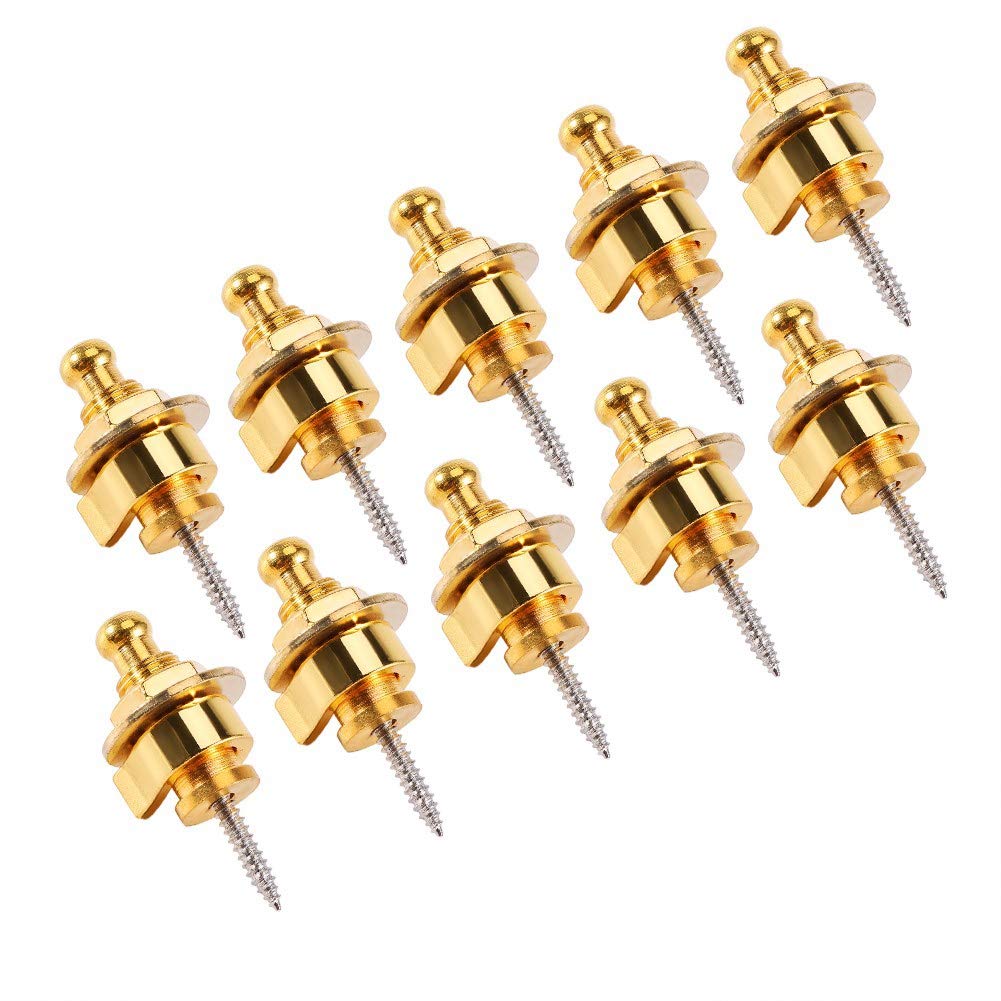 Tihebeyan Straplocks, E-Gitarre, Metall-Bass-Gurtschlösser, rutschfeste Straplocks, Leicht, Einfache Installation für Akustischen E-Bass (Gold) von Tihebeyan