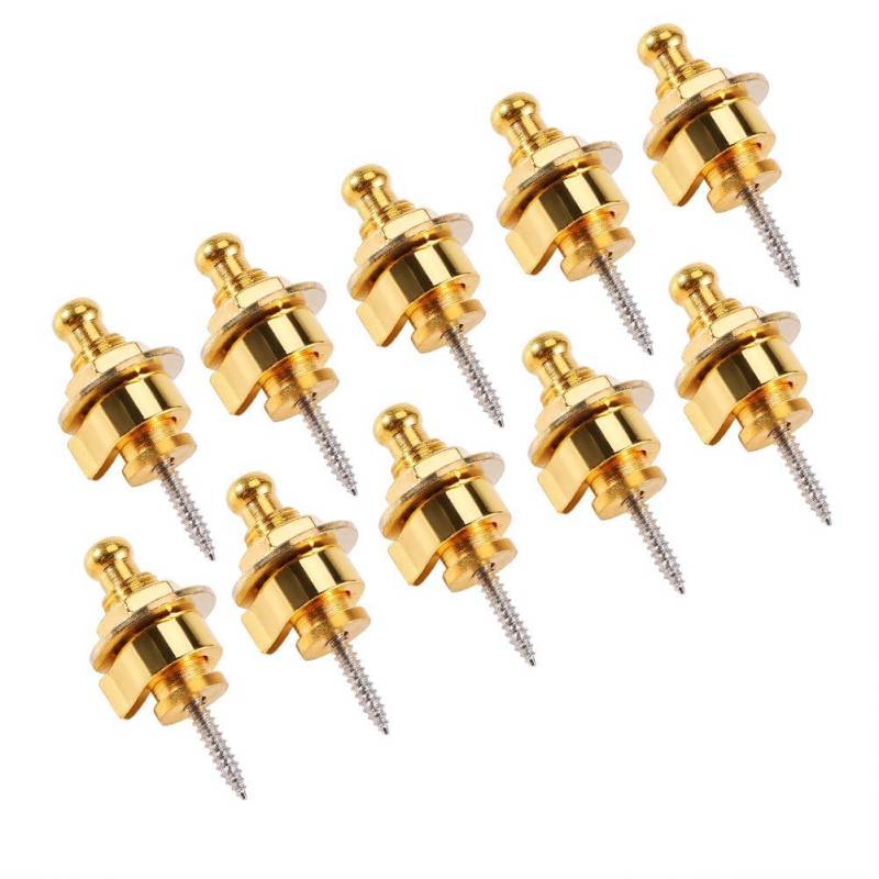 Tihebeyan Straplocks, E-Gitarre, Metall-Bass-Gurtschlösser, rutschfeste Straplocks, Leicht, Einfache Installation für Akustischen E-Bass (Gold) von Tihebeyan