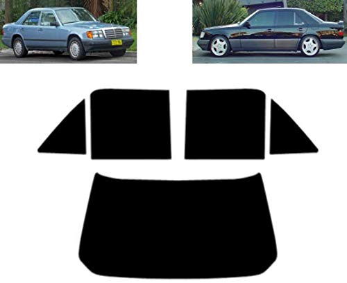 Passgenaue Tönungsfolie für-Mercedes E Class W124 4-Türen Limousine 1985-1996 Heck/Seitenscheiben (05% Tiefschwarz) von Tintcom.com