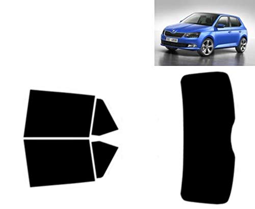 Passgenaue Tönungsfolie für-Skoda Fabia 5-Türen 2014-2021 Heck/Seitenscheiben (20% Schwarz) von Tintcom.com