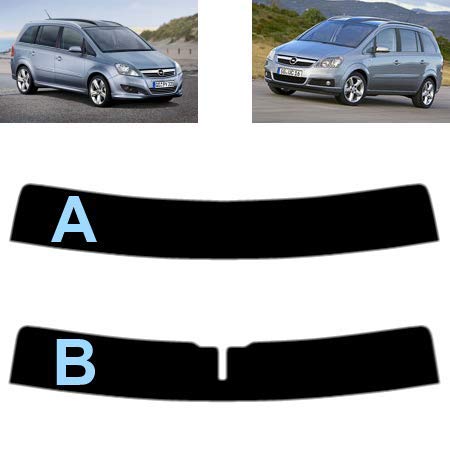 Sonnenblendstreifen für-Opel Zafira B 5-Türen 2006-2011 Passgenaue Tönungsfolie (05% Tiefschwarz, B) von Tintcom.com