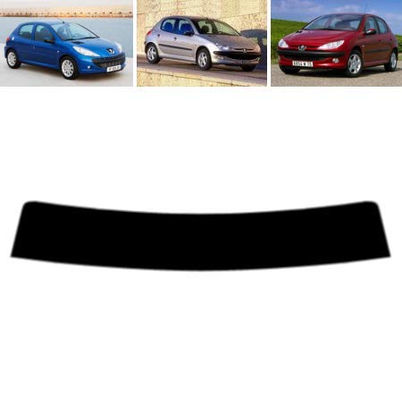 Sonnenblendstreifen für-Peugeot 206 5-Türen 1999-2010 Passgenaue Tönungsfolie (20% Schwarz) von Tintcom.com