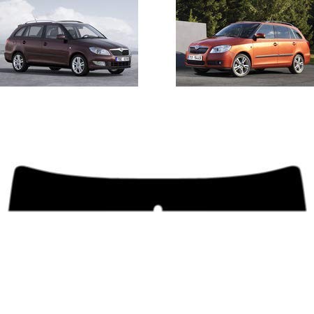 Sonnenblendstreifen für-Skoda Fabia 5-Türen Kombi 2007-2013 Passgenaue Tönungsfolie (35% Mittelschwarz) von Tintcom.com