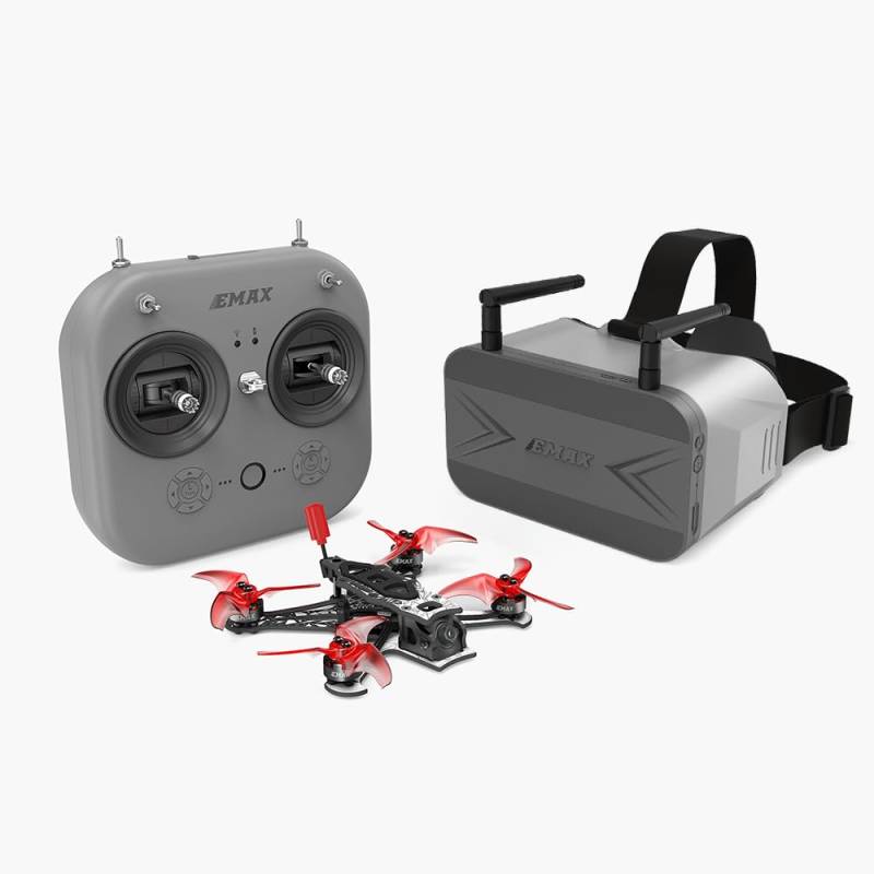 EMAX Tinyhawk 3 Plus Freestyle Drohne RTF Kit Ready To Fly FPV Analog Drohnen Mini Racing Quadrocopter Robuster Carbonfaserrahmen mit Brille und E8-Funksender für Kinder Erwachsene und Anfänger von Tiny Hawk