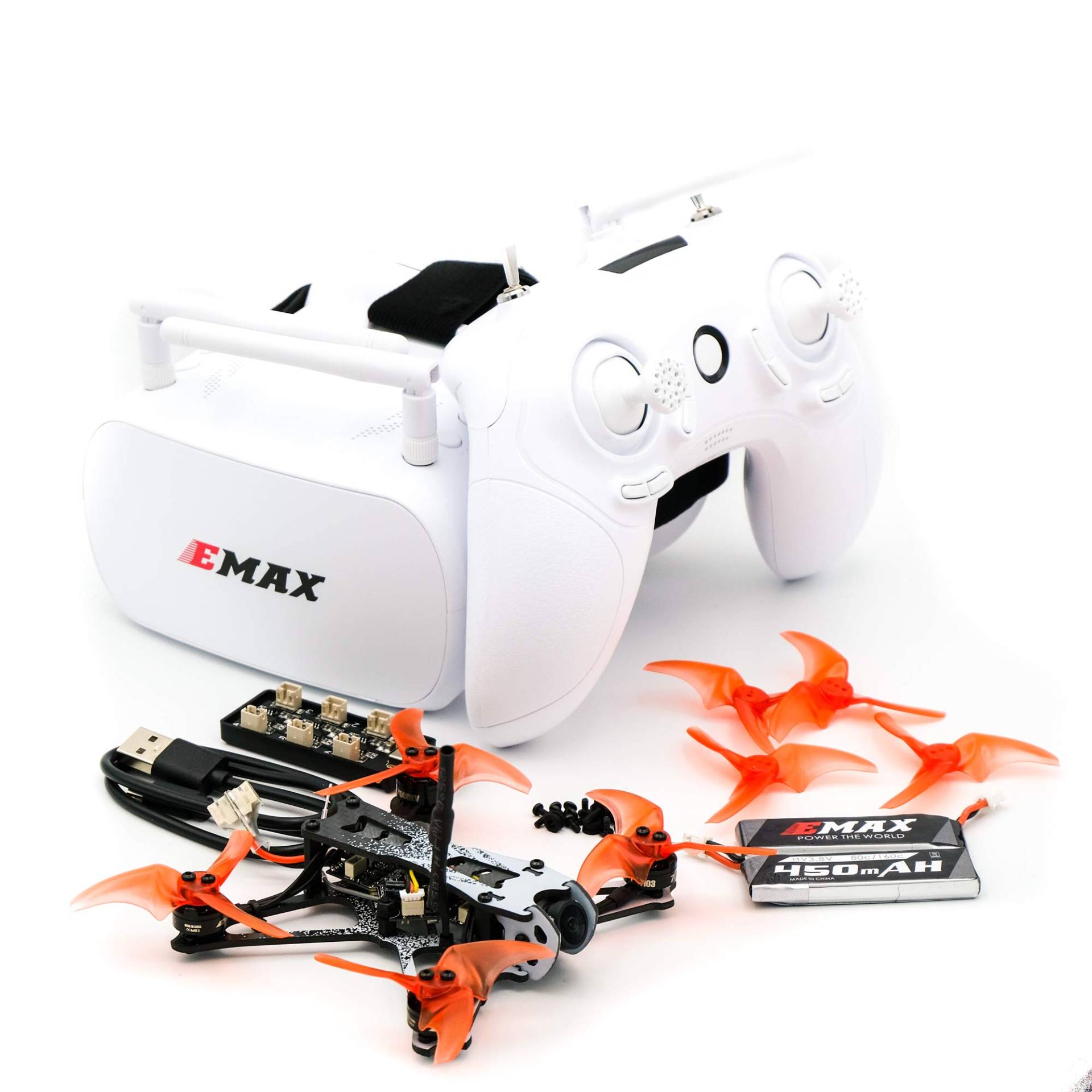 EMAX Tinyhawk II Freestyle RTF FPV Racing Drohne mit 7000KV Bürstenloser Motor, RunCam Nano 2 700TVL Kamera, 0-25-100-200 VTX Leistung, Drohnen mit Brille und Controller für Kinder Erwachsene Anfänger von Tiny Hawk