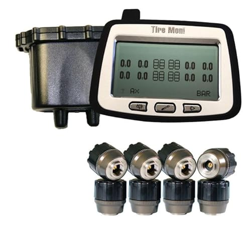 TireMoni Reifendruckkontrollsystem Truck TPMS Set TTM-2000X-DR08: Anzeige, 8 Sensoren, 1 Repeater von TireMoni