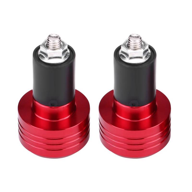 Motorrad Lenkerenden, 2 Stück 22mm Motorradlenker Lenkerendengewichte Motorrad Universal Lenkergewichte, Lenker Gewichte Vibrationsdämpfer Lenkergriffe Gewichtsausgleichsstecker(Rot) von Tissting