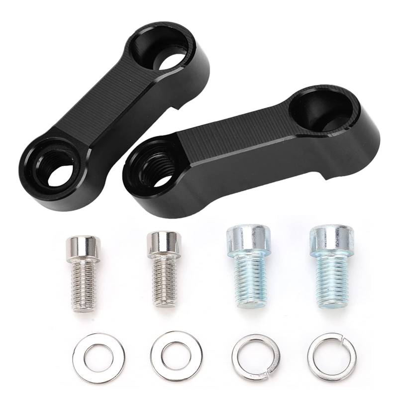 2 Stück Motorrad Rückspiegel Extender Adapter, schwarzes Gewinde 10 mm 8 mm Motorrad Rückspiegel Adapter Kit Riser Mount Extender für Motorräder, Roller, Sportbikes von Tissting