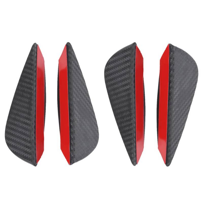 4Pcs Frontstoßstange Lippe, Universal ABS Carbon Auto Spoiler Canards Trim Splitter Flossen von Tissting