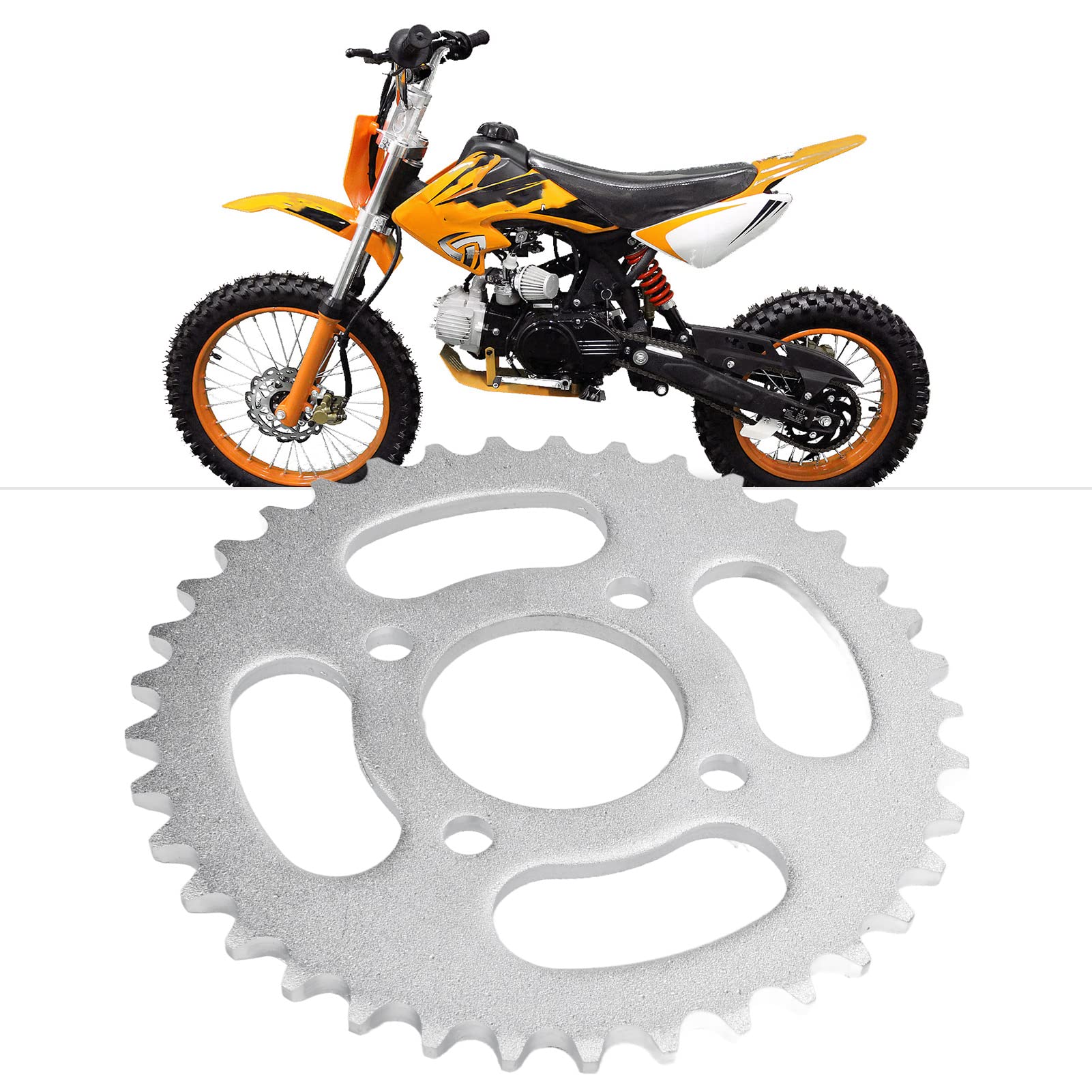 Tissting Motorrad Ritzel Hinten, 420 Kette 48mm 37 Zähne Ritzel aus Kohlenstoffstahl für 50cc 90cc 110cc 125cc Karts Motorräder ATVs Elektrofahrräder Dirt Pit Bike von Tissting