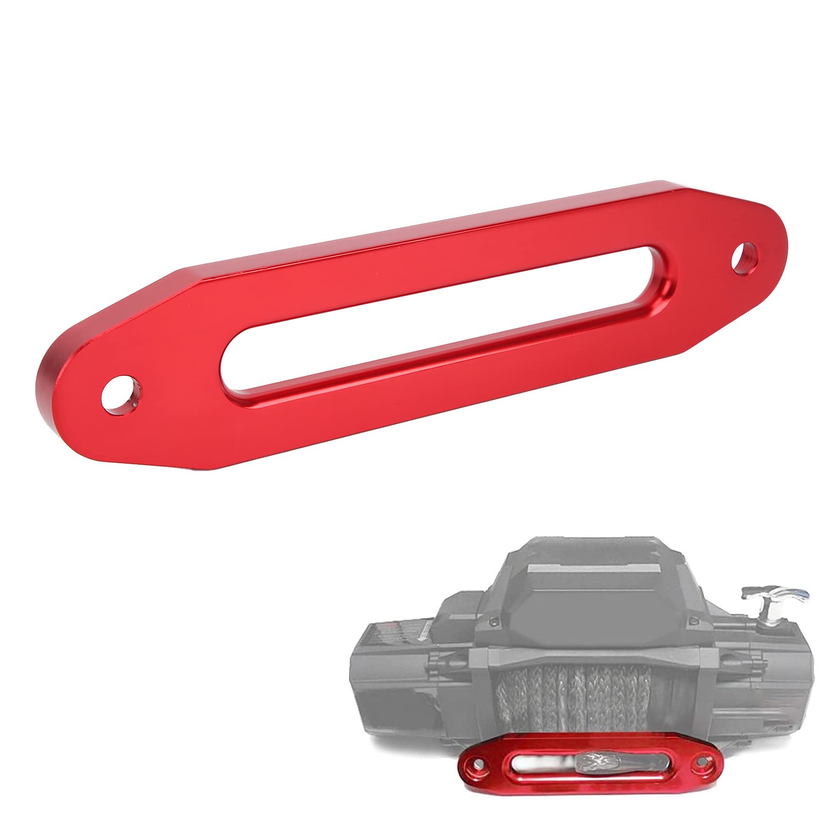 Tissting Seilwinde Seilfenster 10 Zoll / 25,4 cm Hawse Fairlead 8000-15000 Lbs Aluminium Winde Seilführung Geländewagen Winde Kabel Kabelführung Seilwinden Fenster für ATV, UTV(Rot) von Tissting