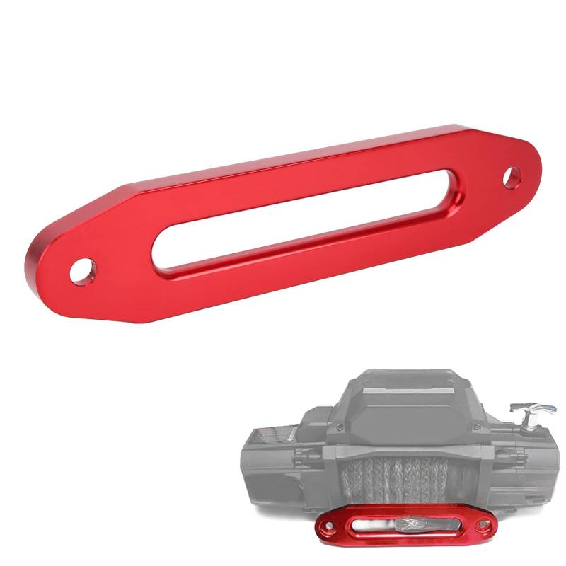 Tissting Hawse Fairlead, 10 Zoll / 25,4 cm Seilwinde Seilfenster 8000-15000 Lbs Aluminium Winde Seilführung Geländewagen Winde Kabel Kabelführung Seilwinden Fenster für ATV, UTV(Rot) von Tissting