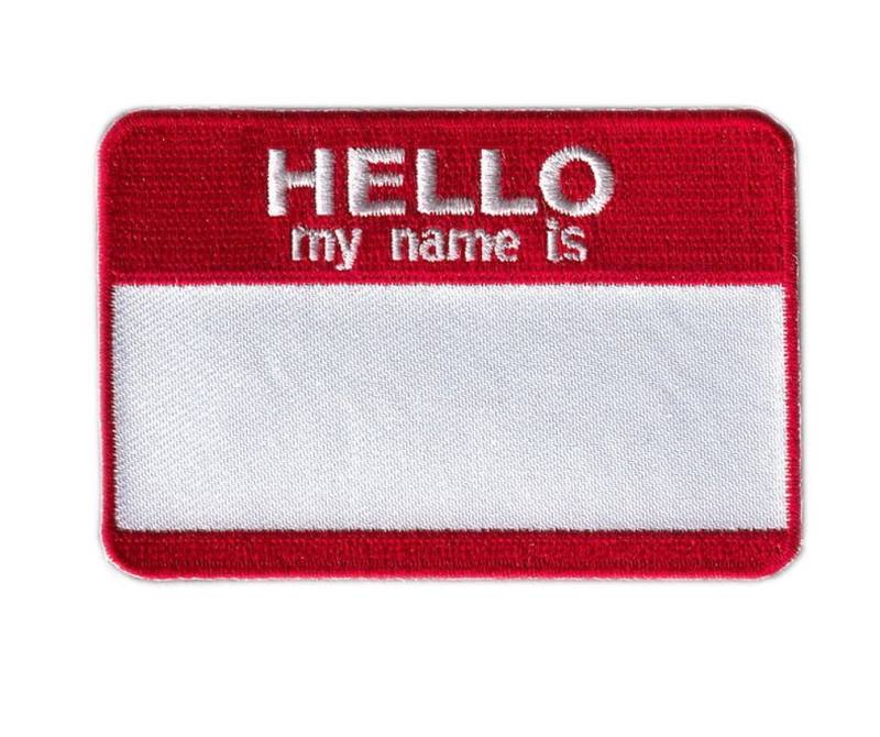 Titan One Europe - Hello My Name is Blank Name Tag Hallo Mein Name Ist Aufnäher Aufbügler von Titan One Europe