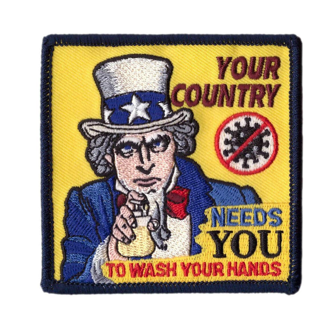 Titan One Europe - Tactical Uncle Sam Your Country Needs You To Wash Your Hands Klettband Taktisch Aufnäher von Titan One Europe