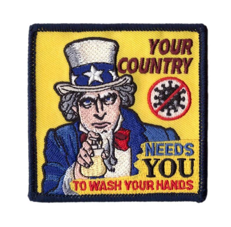 Titan One Europe - Tactical Uncle Sam Your Country Needs You To Wash Your Hands Klettband Taktisch Aufnäher von Titan One Europe