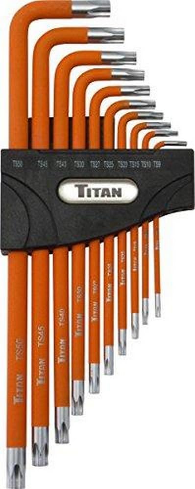 Titan 12734 Extra Langer Arm, manipulationssicher, 5 Lobe, Schlüssel-Set, 10-teilig von Titan