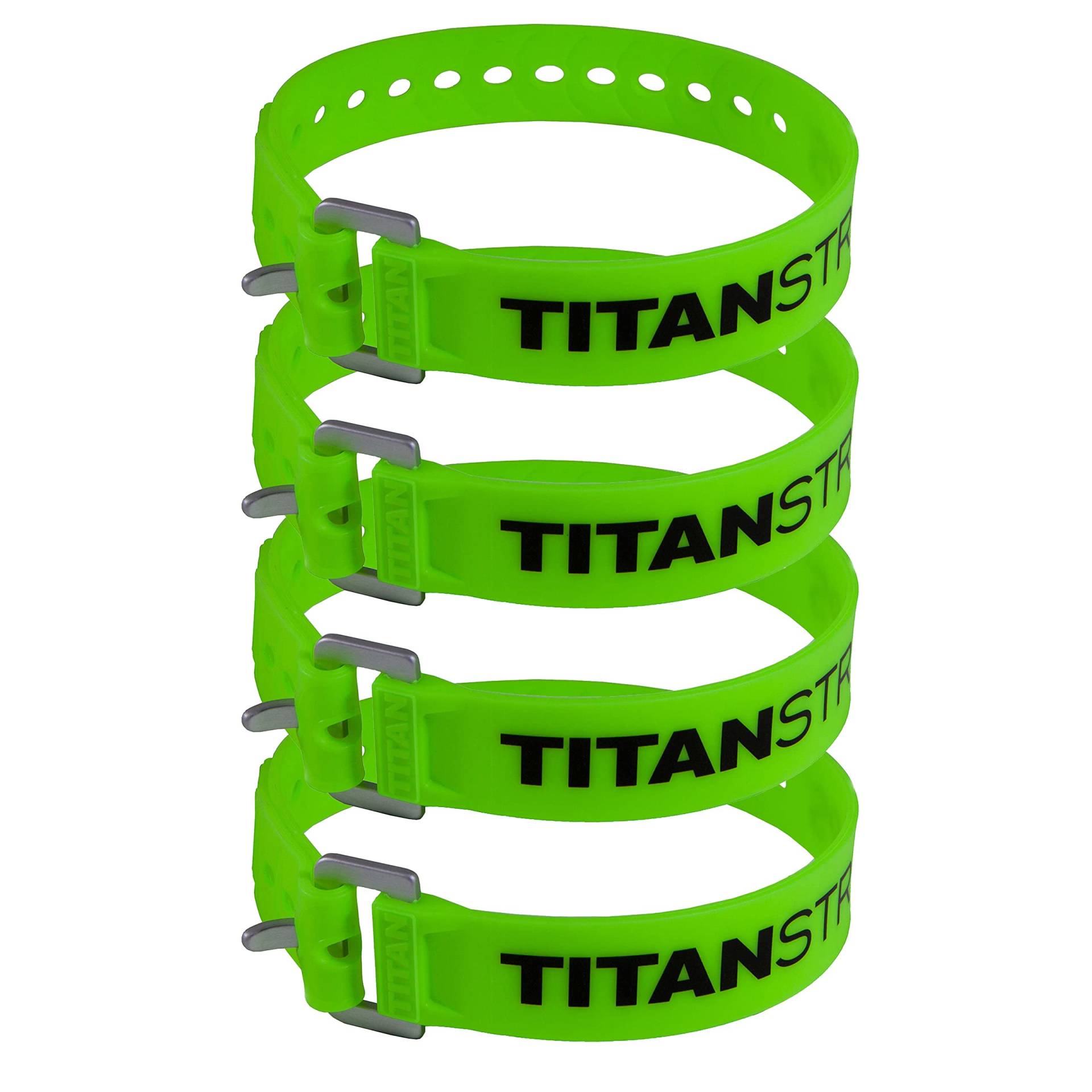 Titan Utility Straps - Sicherheitsgurt-Set zur Sicherung von Splits, Cargo Bikes, Gartenschläuchen, Holzarbeitsprojekten – 60 lb. Arbeitsbelastung 09" Length / 4-Pack Fluoro Green von TitanStraps