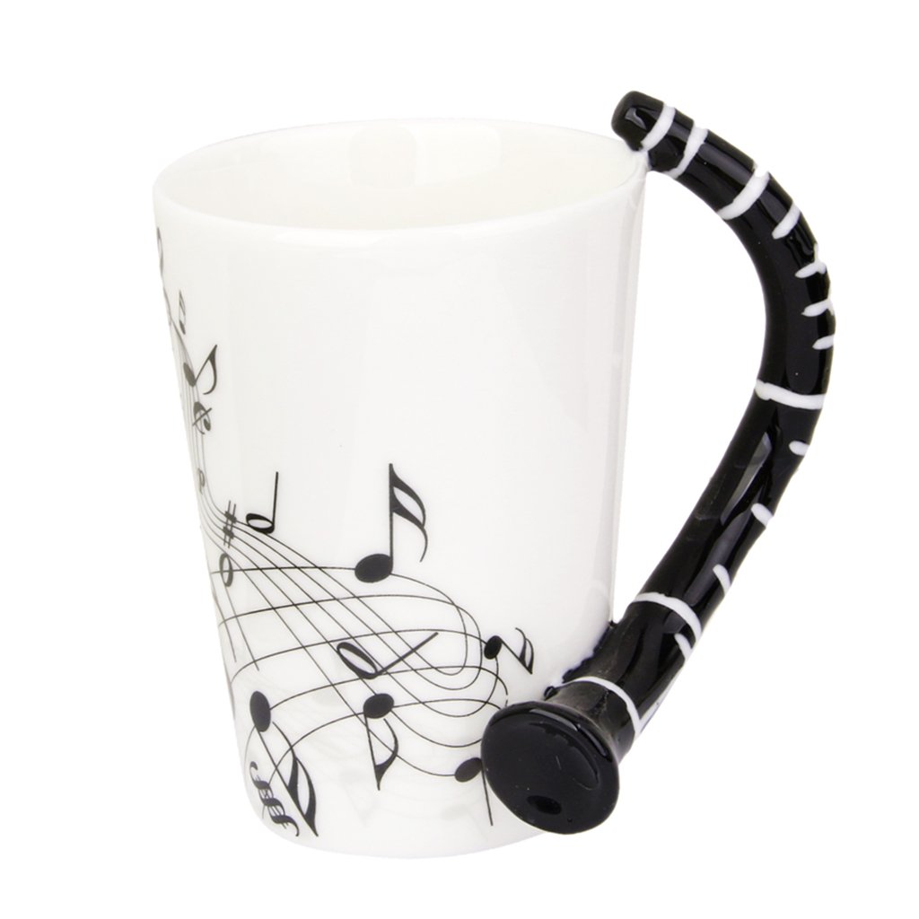 Tiuimk Music Keramik Wasserbecher Klarinette Design Free Black von Tiuimk